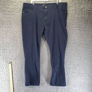 Alfani Pants Mens 40x30 Navy Blue Straight Fit Stretch Coated Denim
